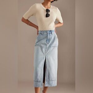 Pistola Alice Denim High-Rise
Split-Front Midi Skirt